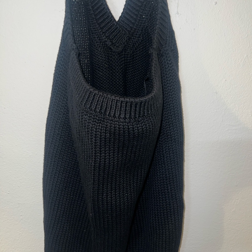 Old Navy black 100% cotton knit sweater Y2K halter top - Picture 4 of 9